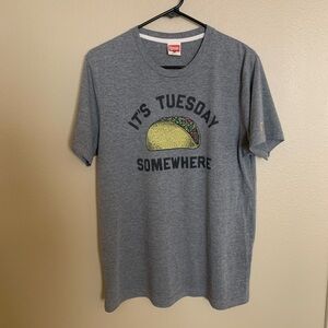 Men Homage Taco Tuesday Gray Shirt Polyester Medium. Used Good Condition.